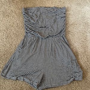 black and white romper